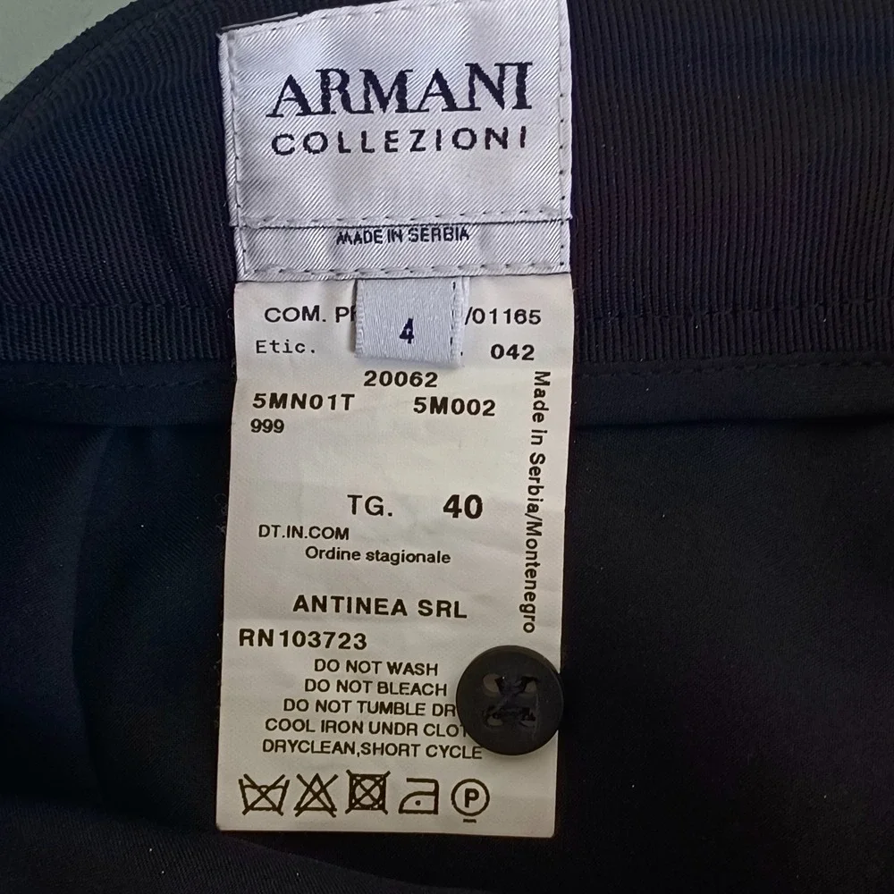 Armani Collezioni Black Tailored Pencil Skirt Size 4 Professional Lined 40